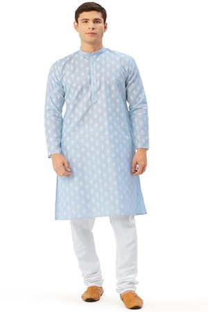 Men's Cotton Printed Kurta Pyjama Set.